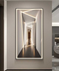 3D Effect Black Frame Modern Turkish Style New Collection With Lighting